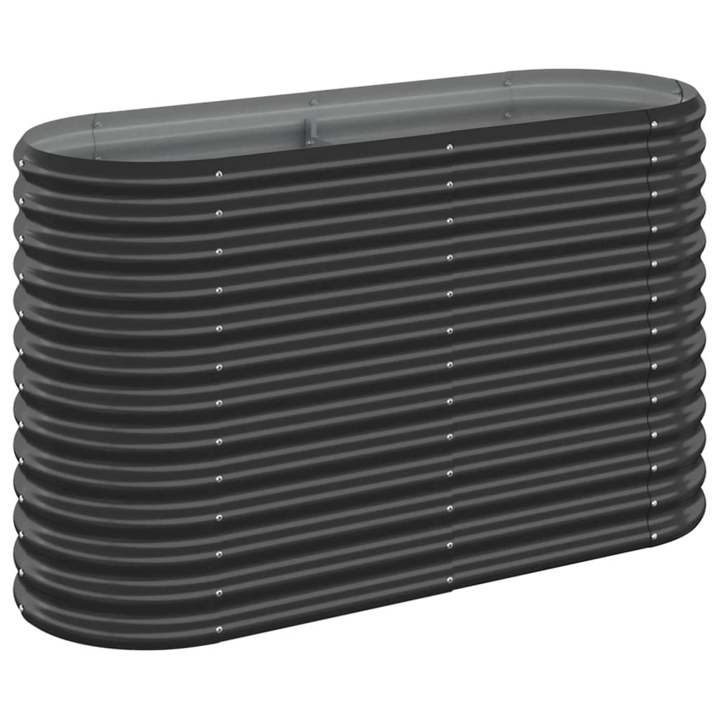 Plantenbak 114X40X68 Cm Gepoedercoat Staal Antracietkleurig 114 x 40 x 68 cm