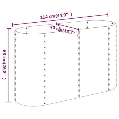 Plantenbak 114X40X68 Cm Gepoedercoat Staal Antracietkleurig 114 x 40 x 68 cm