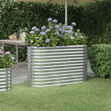 Plantenbak 114x40x68 cm gepoedercoat staal zilverkleurig