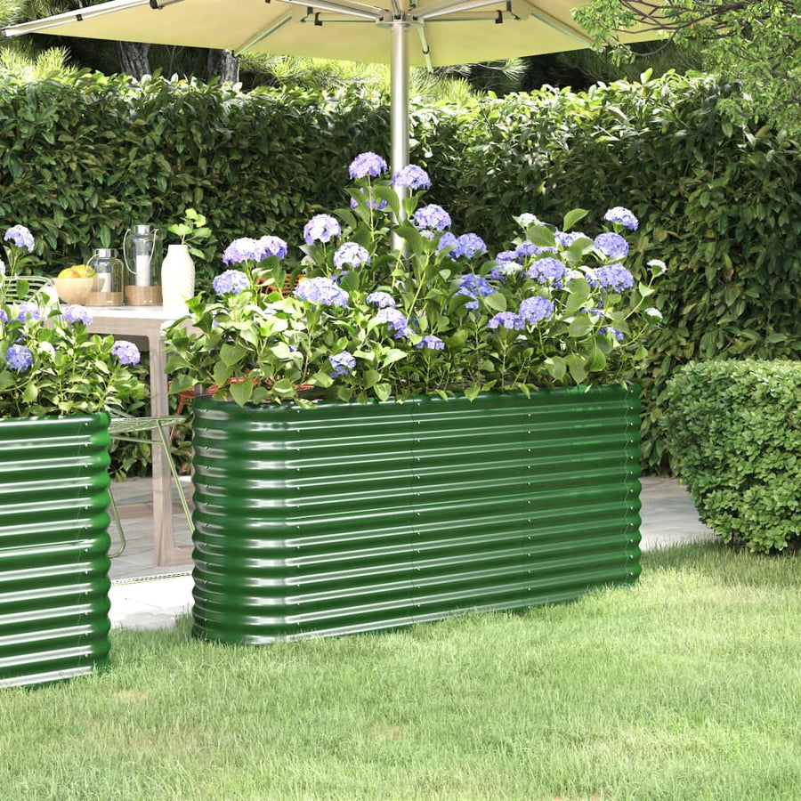Plantenbak 332X40X36 Cm Gepoedercoat Staal Antracietkleurig