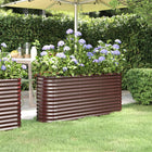 Planter 152x40x68 cm galvanized steel brown