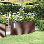 Planter 152x40x68 cm galvanized steel brown