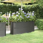 Planter 152x40x68 cm galvanized steel anthracite