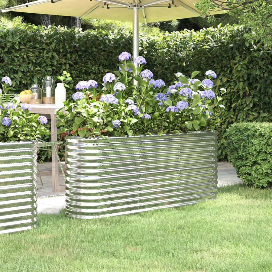 Plantenbak 152x40x68 cm gegalvaniseerd staal zilverkleurig