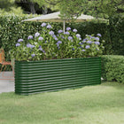 Planter 224x40x68 cm galvanized steel green