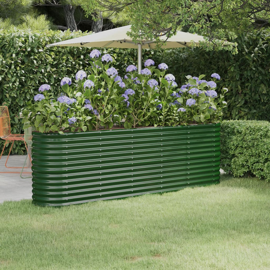 Plantenbak 332X40X36 Cm Gepoedercoat Staal Antracietkleurig