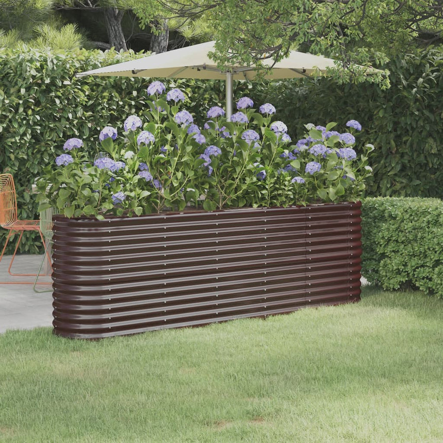 Plantenbak 332X40X36 Cm Gepoedercoat Staal Antracietkleurig