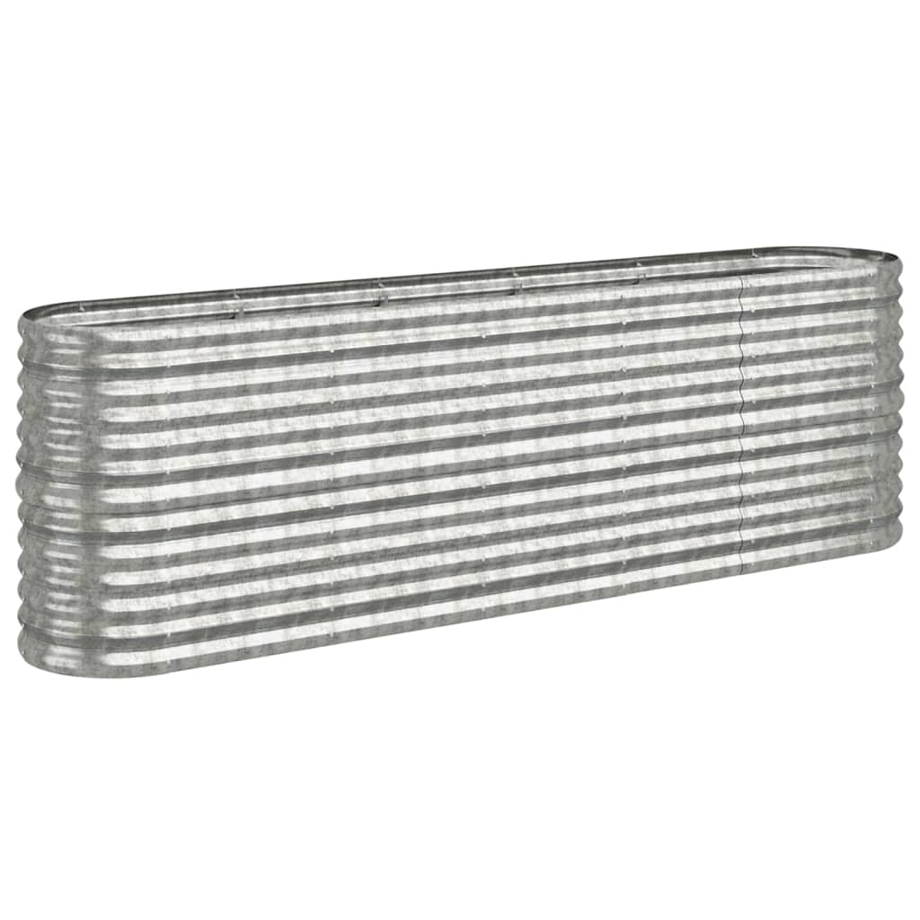 Plantenbak 224x40x68 cm gegalvaniseerd staal zilverkleurig