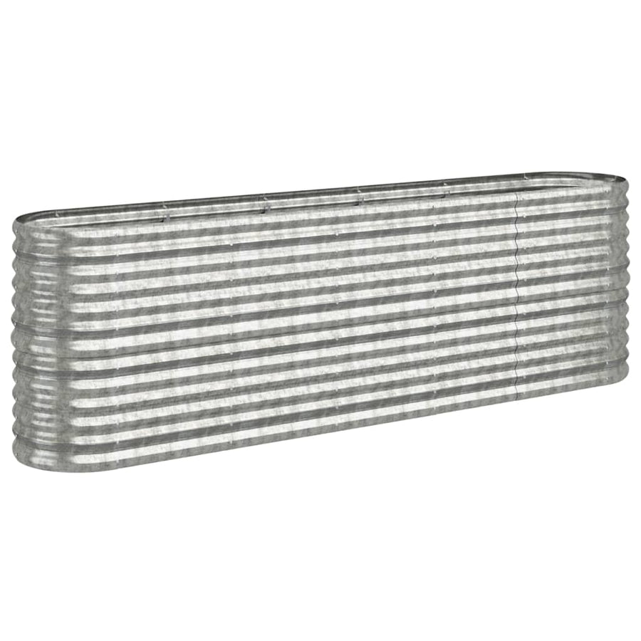 Plantenbak 224x40x68 cm gegalvaniseerd staal zilverkleurig