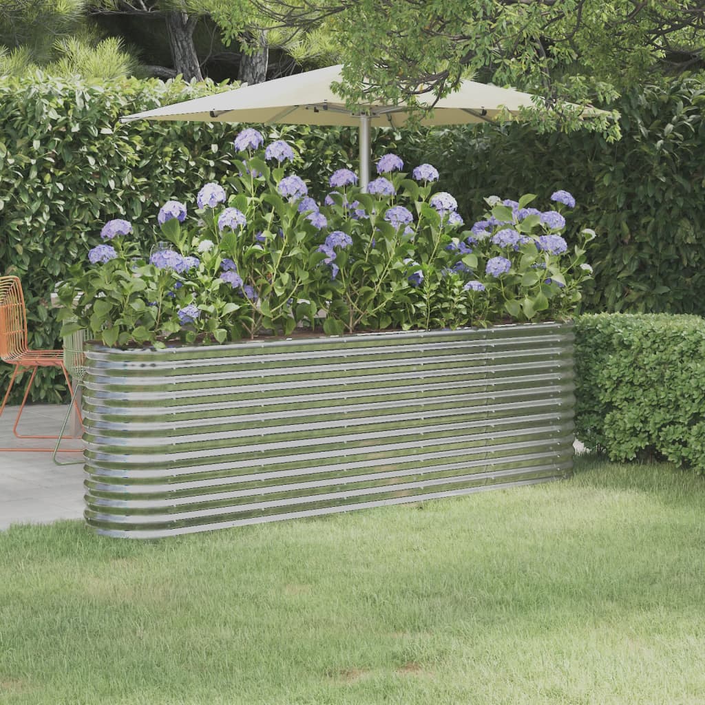 Plantenbak 224x40x68 cm gegalvaniseerd staal zilverkleurig