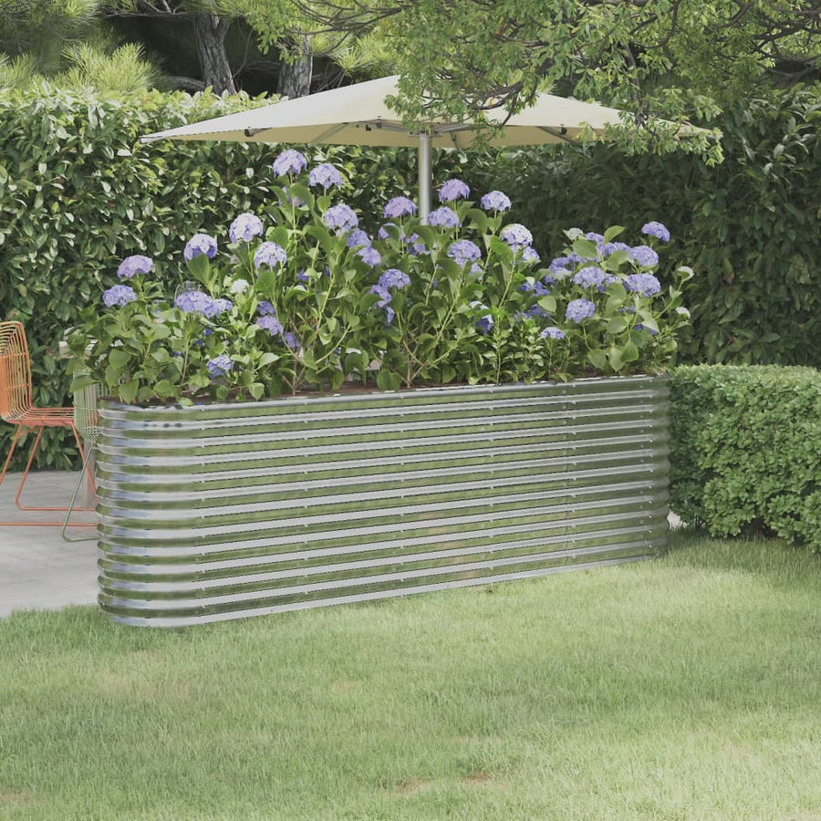Plantenbak 332X40X36 Cm Gepoedercoat Staal Antracietkleurig