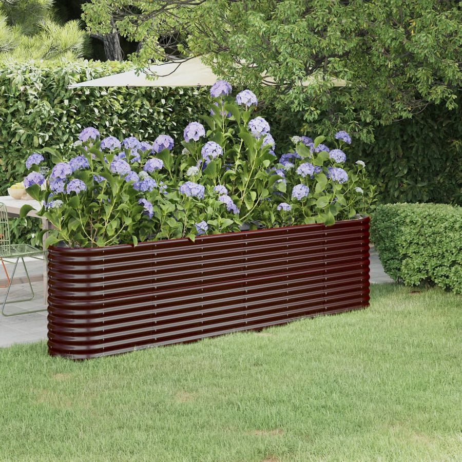 Plantenbak 260X40X68 Cm Gepoedercoat Staal Bruin