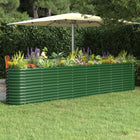Planter 332x40x68 cm powder-coated steel green