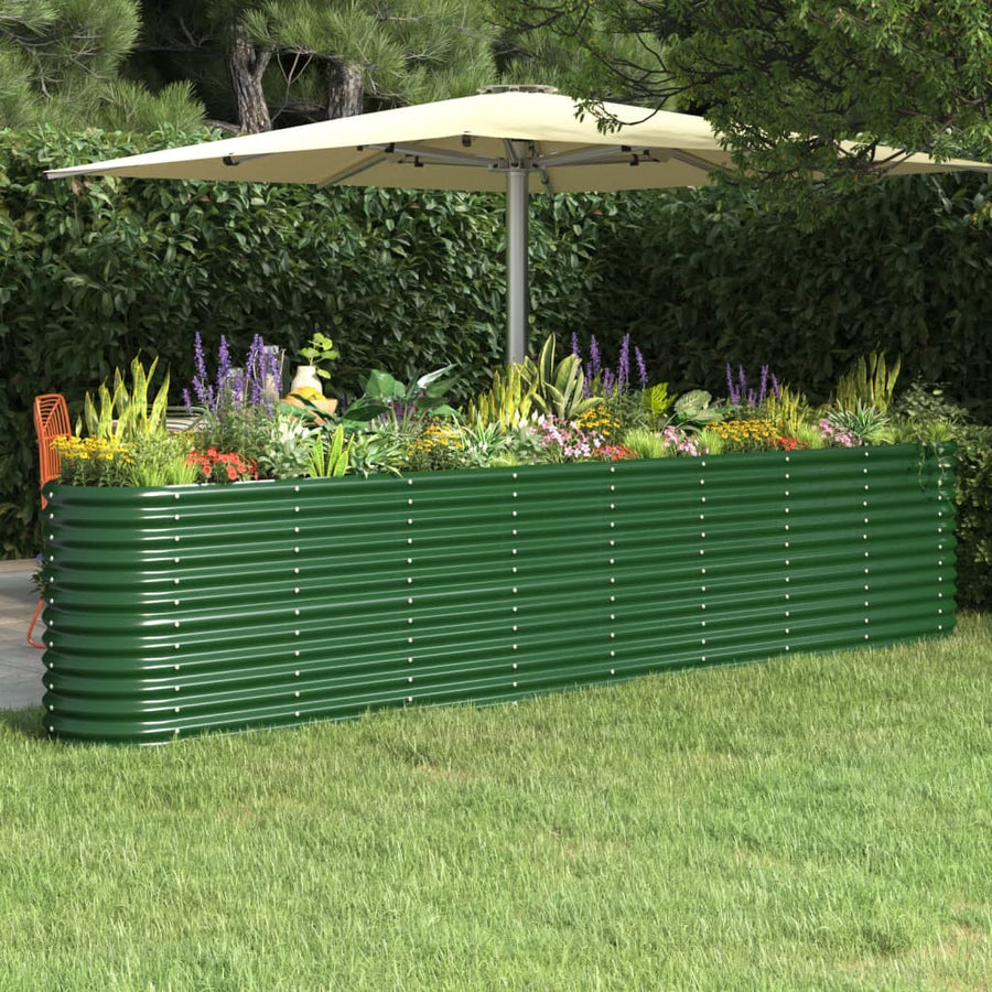 Plantenbak 332X40X36 Cm Gepoedercoat Staal Antracietkleurig