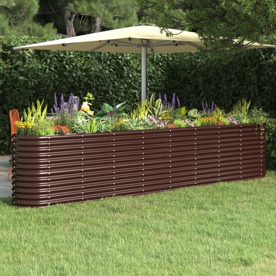 Plantenbak 332X40X36 Cm Gepoedercoat Staal Antracietkleurig