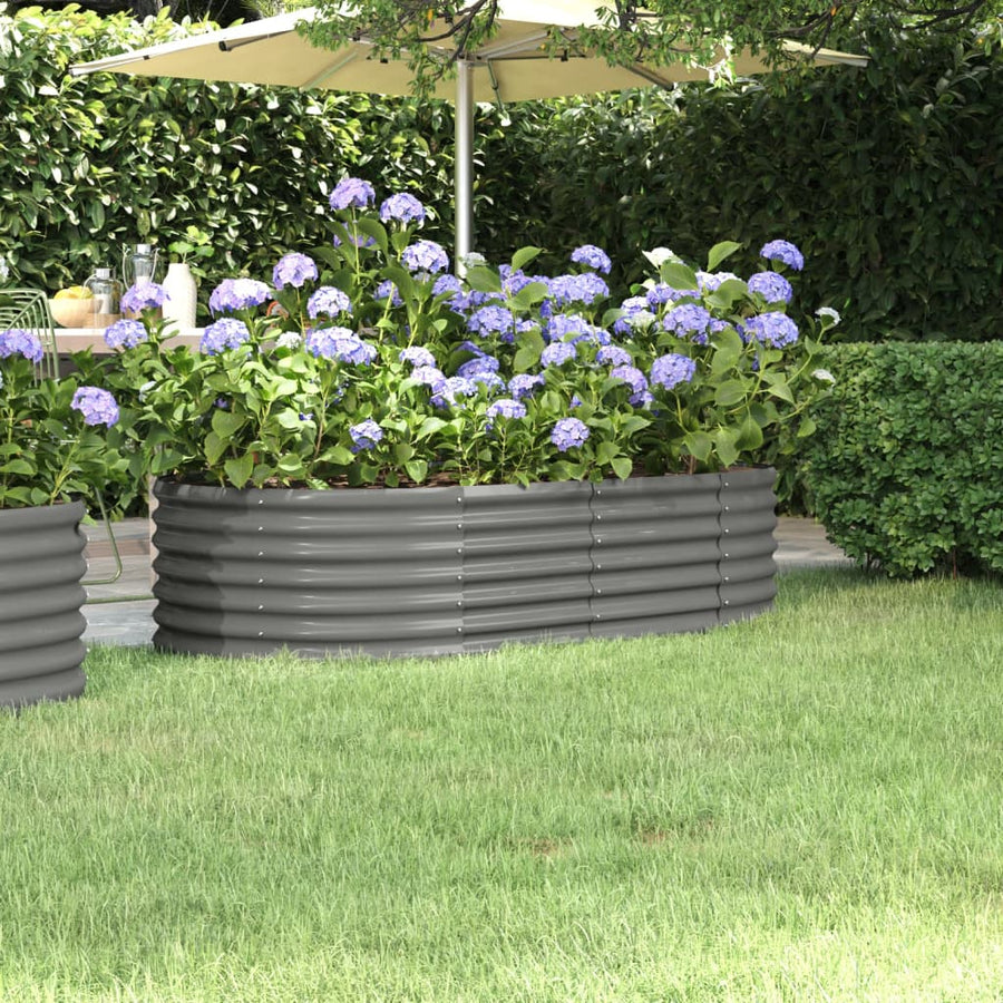 Plantenbak 152X80X36 Cm Gegalvaniseerd Staal Grijs