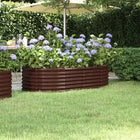 Planter 152x80x36 cm galvanized steel brown
