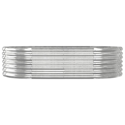 Plantenbak 152X80X36 Cm Gepoedercoat Staal Zilverkleurig