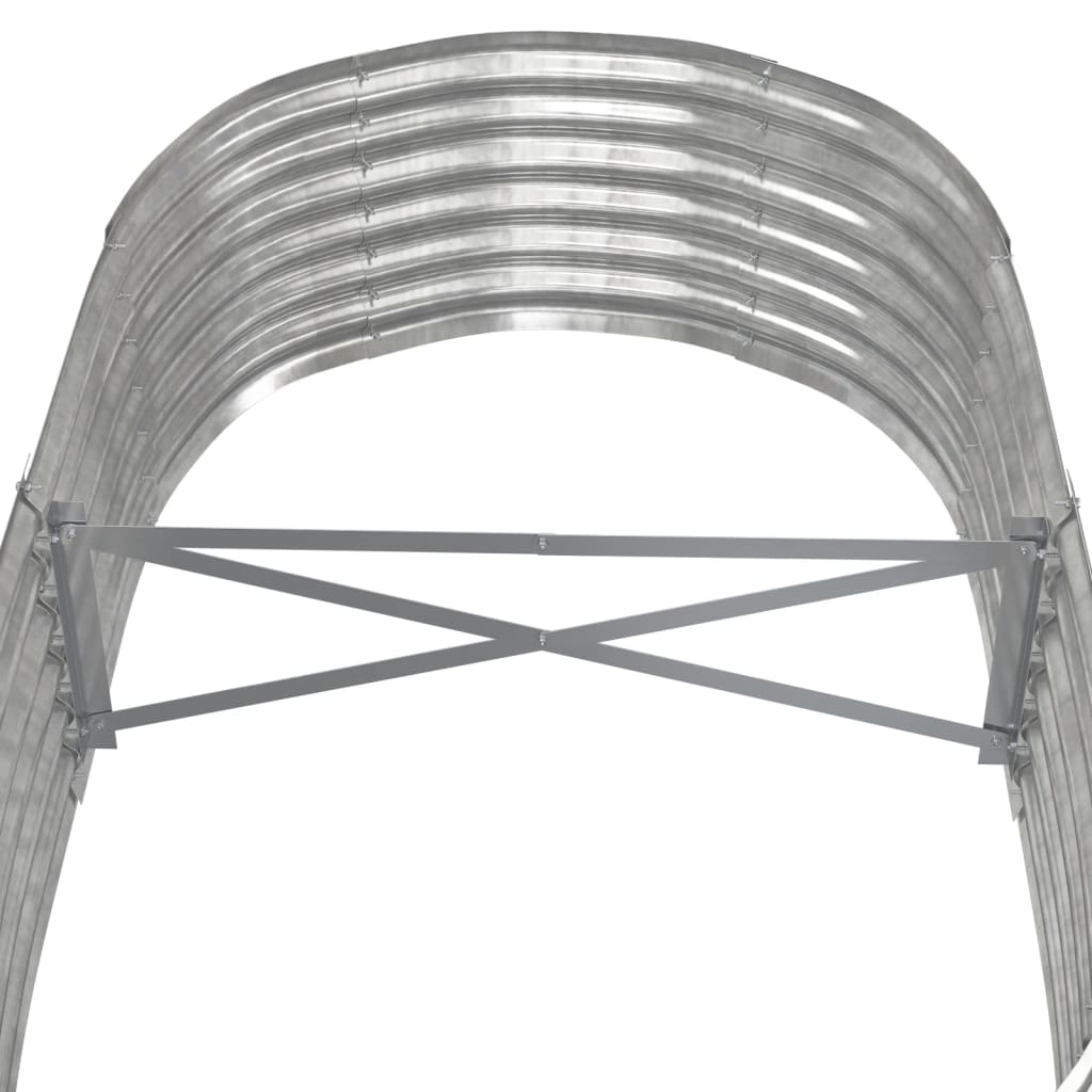Plantenbak 152X80X36 Cm Gepoedercoat Staal Zilverkleurig