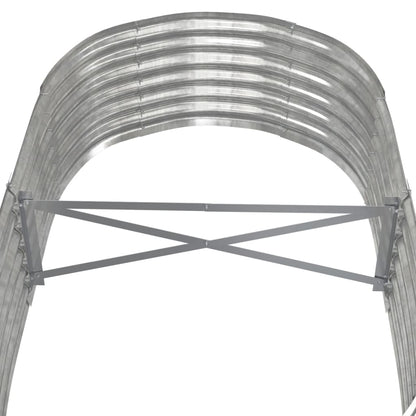 Plantenbak 152X80X36 Cm Gepoedercoat Staal Zilverkleurig
