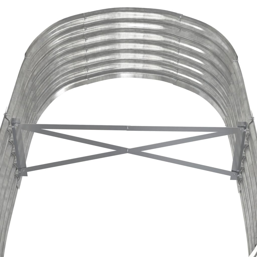 Plantenbak 152X80X36 Cm Gepoedercoat Staal Zilverkleurig