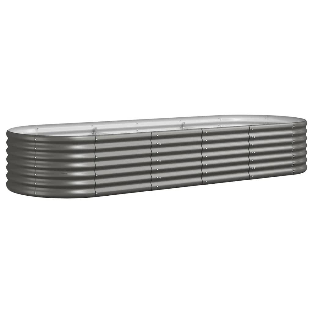 Plantenbak 224x80x36 cm gepoedercoat staal grijs 224 x 80 x 36 cm Grijs