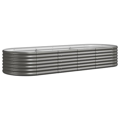 Plantenbak 224x80x36 cm gepoedercoat staal grijs 224 x 80 x 36 cm Grijs