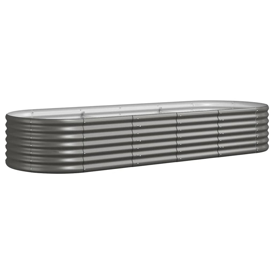 Plantenbak 224x80x36 cm gepoedercoat staal grijs 224 x 80 x 36 cm Grijs