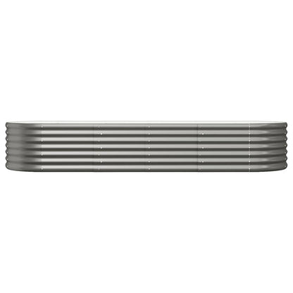 Plantenbak 224x80x36 cm gepoedercoat staal grijs 224 x 80 x 36 cm Grijs