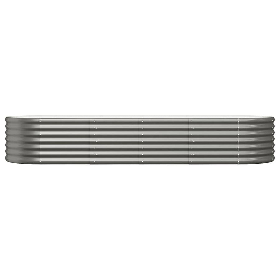 Plantenbak 224x80x36 cm gepoedercoat staal grijs 224 x 80 x 36 cm Grijs