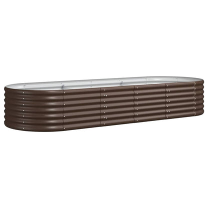 Plantenbak 224x80x36 cm gepoedercoat staal bruin 224 x 80 x 36 cm Bruin