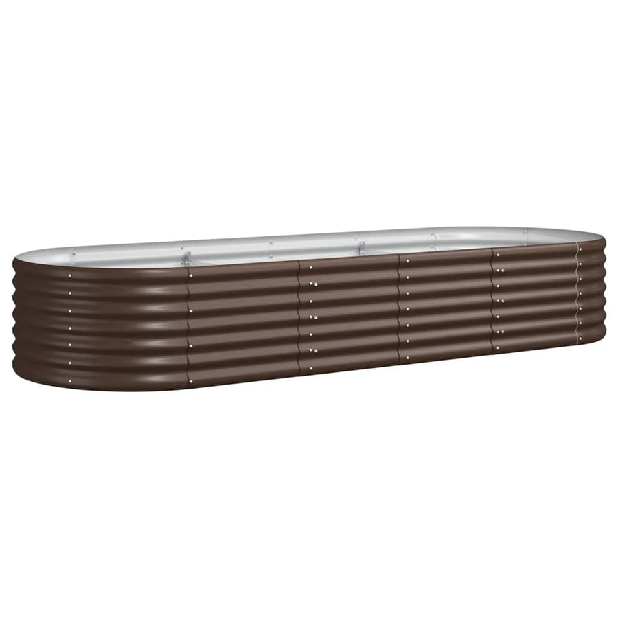 Plantenbak 224x80x36 cm gepoedercoat staal bruin 224 x 80 x 36 cm Bruin