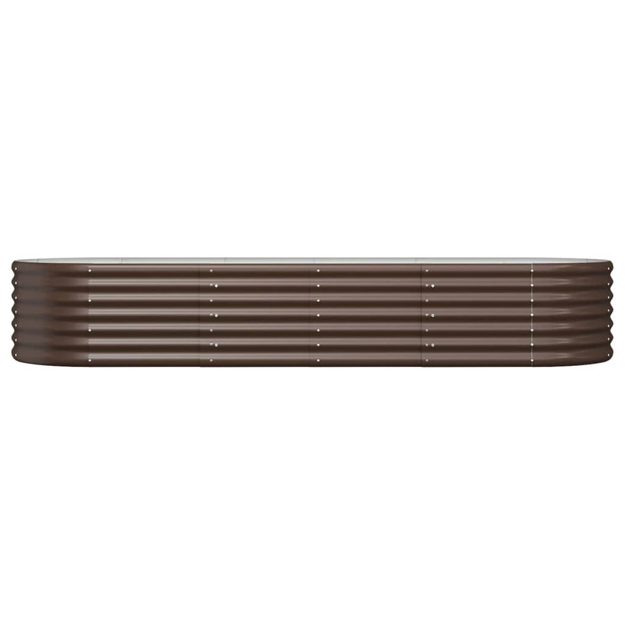 Plantenbak 224x80x36 cm gepoedercoat staal bruin 224 x 80 x 36 cm Bruin