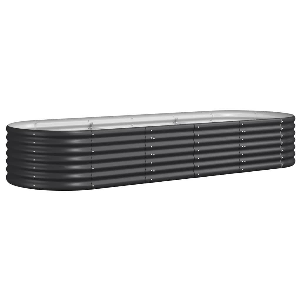 Plantenbak 224x80x36 cm gepoedercoat staal antracietkleurig 224 x 80 x 36 cm Antraciet