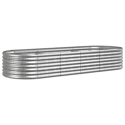 Plantenbak 224X80X36 Cm Gepoedercoat Staal Zilverkleurig