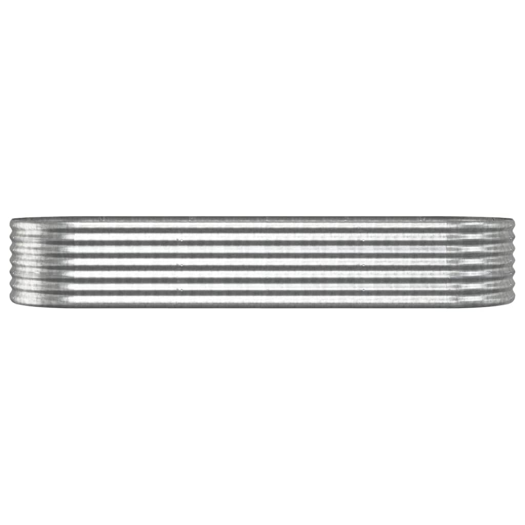 Plantenbak 224X80X36 Cm Gepoedercoat Staal Zilverkleurig
