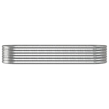 Plantenbak 224X80X36 Cm Gepoedercoat Staal Zilverkleurig