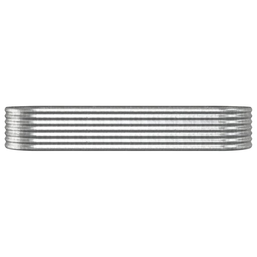 Plantenbak 224X80X36 Cm Gepoedercoat Staal Zilverkleurig