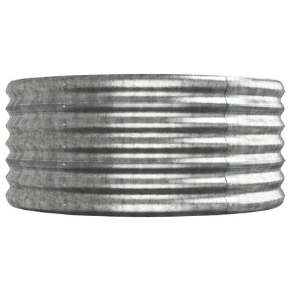 Plantenbak 224X80X36 Cm Gepoedercoat Staal Zilverkleurig