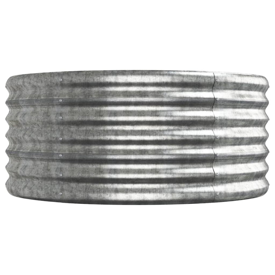 Plantenbak 224X80X36 Cm Gepoedercoat Staal Zilverkleurig