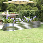 Planter 224x80x36 cm galvanized steel silver