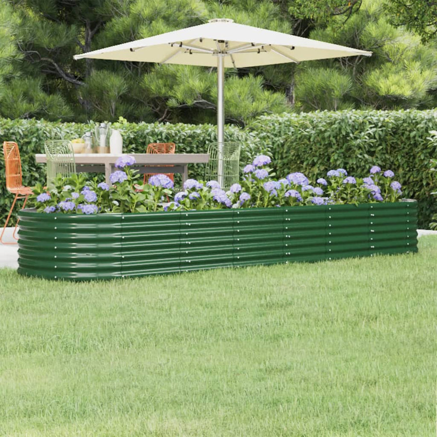 Plantenbak 296x80x36 cm gegalvaniseerd staal groen
