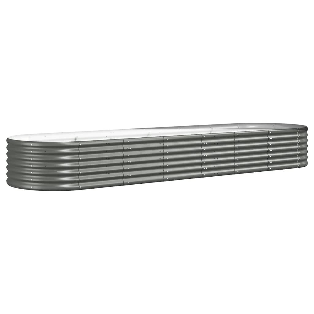 Plantenbak 296x80x36 cm gepoedercoat staal grijs 296 x 80 x 36 cm Grijs