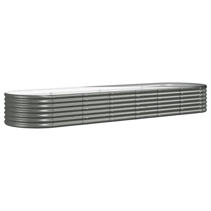 Plantenbak 296x80x36 cm gepoedercoat staal grijs 296 x 80 x 36 cm Grijs