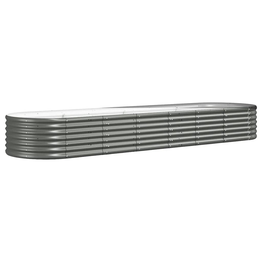 Plantenbak 296x80x36 cm gepoedercoat staal grijs 296 x 80 x 36 cm Grijs