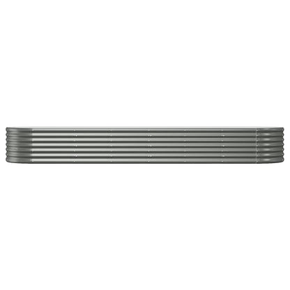 Plantenbak 296x80x36 cm gepoedercoat staal grijs 296 x 80 x 36 cm Grijs