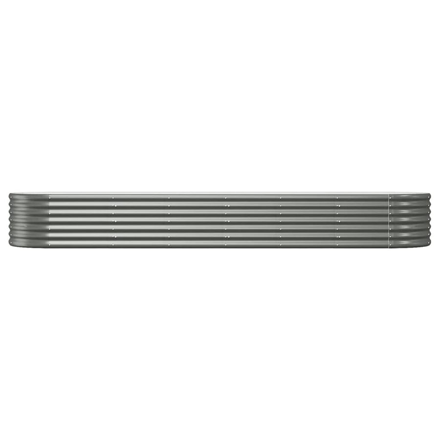 Plantenbak 296x80x36 cm gepoedercoat staal grijs 296 x 80 x 36 cm Grijs