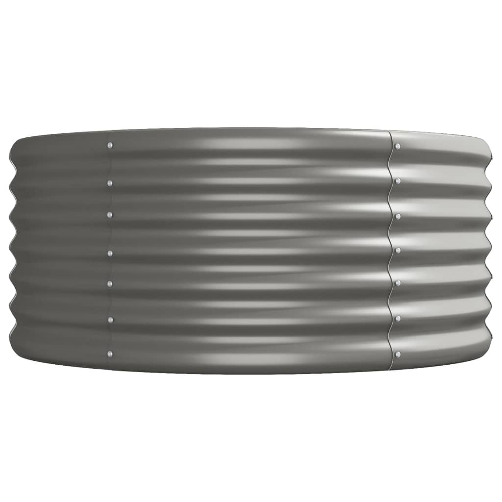 Plantenbak 296x80x36 cm gepoedercoat staal grijs 296 x 80 x 36 cm Grijs