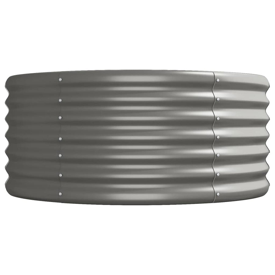 Plantenbak 296x80x36 cm gepoedercoat staal grijs 296 x 80 x 36 cm Grijs
