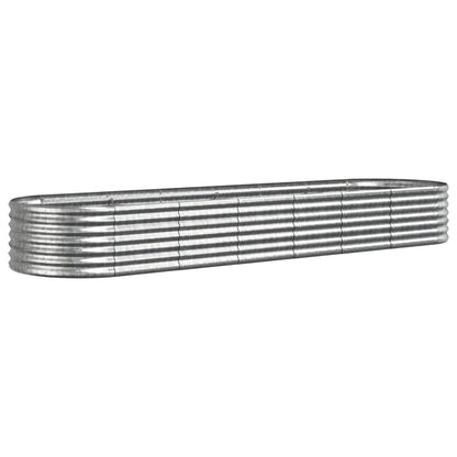 Plantenbak 296X80X36 Cm Gepoedercoat Staal Zilverkleurig